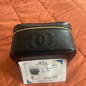 Chanel Caviar Leather Toiletry Case Med